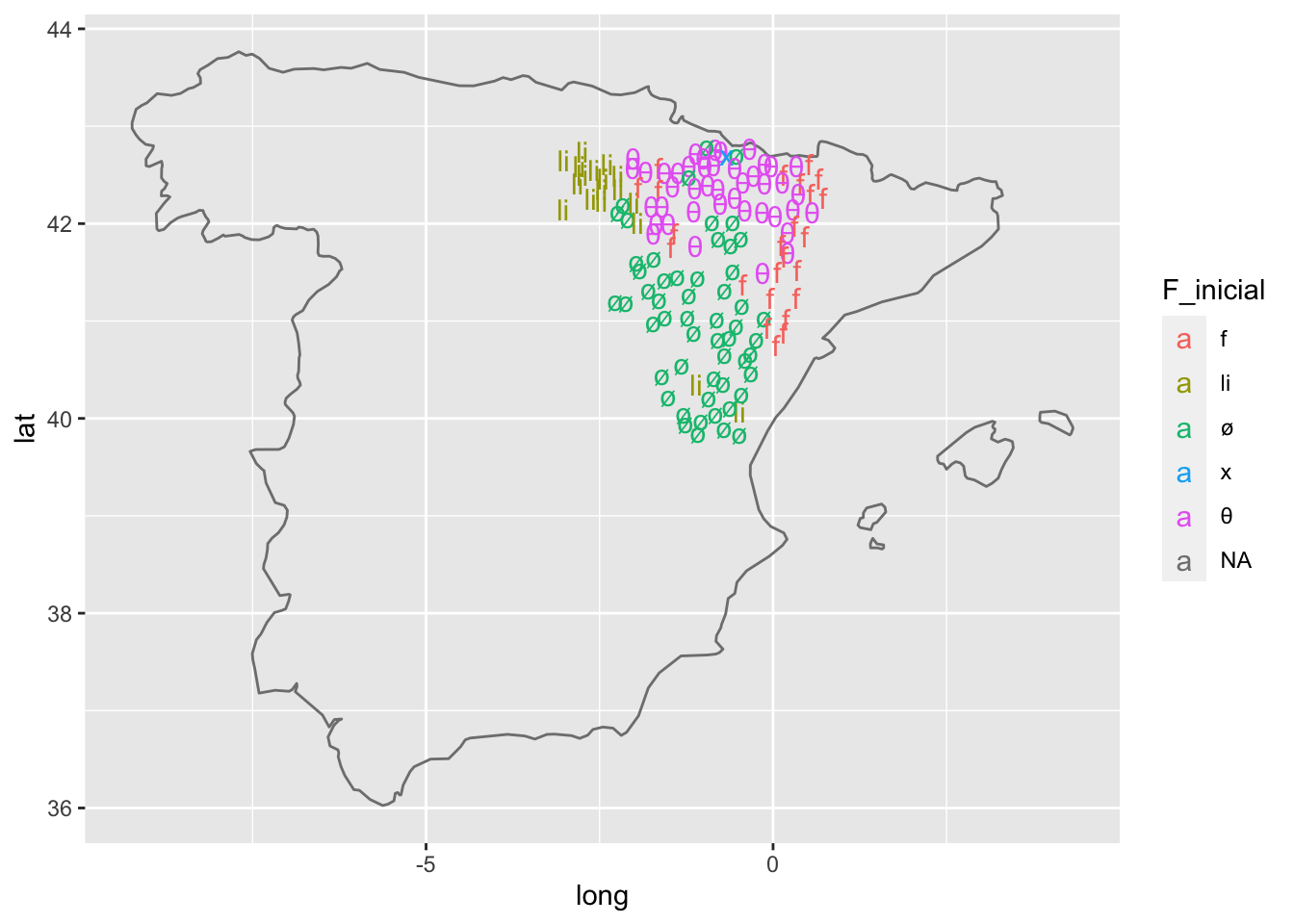 Mapa con leyenda explicativa en el margen